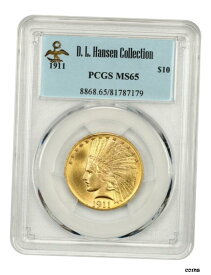 【極美品/品質保証書付】 アンティークコイン 硬貨 1911 $10 PCGS MS65 ex: D.L. ハンセン-ゴージャス宝石-インドイーグル-ゴールドコイン- show original title [送料無料] #oot-wr-6044-1036