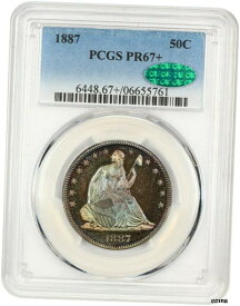 【極美品/品質保証書付】 アンティークコイン 硬貨 1887年 50c PCGS/CAC PR 67+ プリティレインボーティント-自由の女神座像ハーフドル- show original title [送料無料] #oot-wr-6044-1304