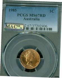 1985 AUSTRALIA 1C セント PCGS MAC MS-67 RD PQ 2ND 最優秀グレードスコットレス *1985 AUSTRALIA 1C ST PCGS MAC MS-67 RD PQ 2ND Best Grade Scotless *