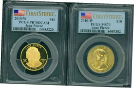 【極美品/品質保証書付】 2010-W $10 ゴールド配偶者Jane Pierce PCGS PR70 PF 70 & MS 70 ファーストストライクFS!!!- show original title