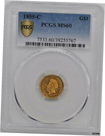 【極美品/品質保証書付】 1855-C ゴールド G$ 1 PCGS MS 60- show original title