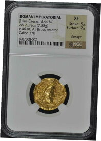 【極美品/品質保証書付】 Julius Caesar, d.44 BC ロマン輸入品 AV Aureus NGC XF40- show original title