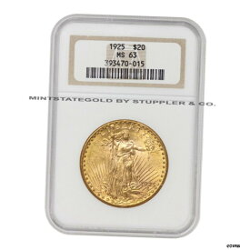 【極美品/品質保証書付】 1925年 $20 Saint Gaudens Gold Double Eagle NGC MS63 グレード フィラデルフィア- show original title