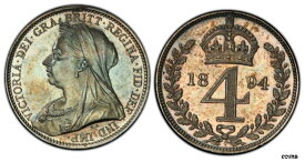 GR BRITAIN Victoria 1894 ARマウンディセット PCGS PL65-PL66 KM MDS150; S-3943 ケース付きGR BRITAIN Victoria 1894 AR Maundy Set PCGS PL65-PL66 KM MDS150; S-3943 with case
