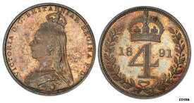 GR. イギリス ビクトリア 1891 AR マウンディセット PCGS PL66-PL65. KM MDS 147GR. UK Victoria 1891 AR Maundy Set PCGS PL66-PL65. KM MDS 147