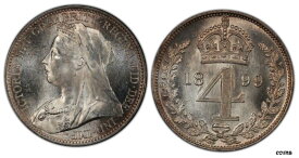 GR BRITAIN Victoria. 1899 ARマウンディセット PCGS PL66-PL67 KM MDS155; S-3944 〜 3947GR BRITAIN Victoria. 1899 AR Maundy Set PCGS PL66-PL67 KM MDS155; S-3944 ~ 3947