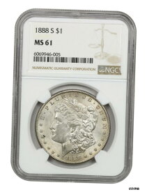 【極美品/品質保証書付】 アンティークコイン コイン 金貨 銀貨 [送料無料] 1888年-S $1 NGC MS61-Better S-Mint-Morgan Silver Dollar-Better S-Mint- show original title