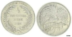 【極美品/品質保証書付】 アンティークコイン コイン 金貨 銀貨 [送料無料] Colonies German New Guinea 1/2 Mark 1894 A, Vf-Xf
