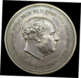 【極美品/品質保証書付】 アンティークコイン コイン 金貨 銀貨 [送料無料] 1865 UNIVERSITY COLLEGE LONDON 57mm SILVER DONALDSON MEDAL - BY WYON