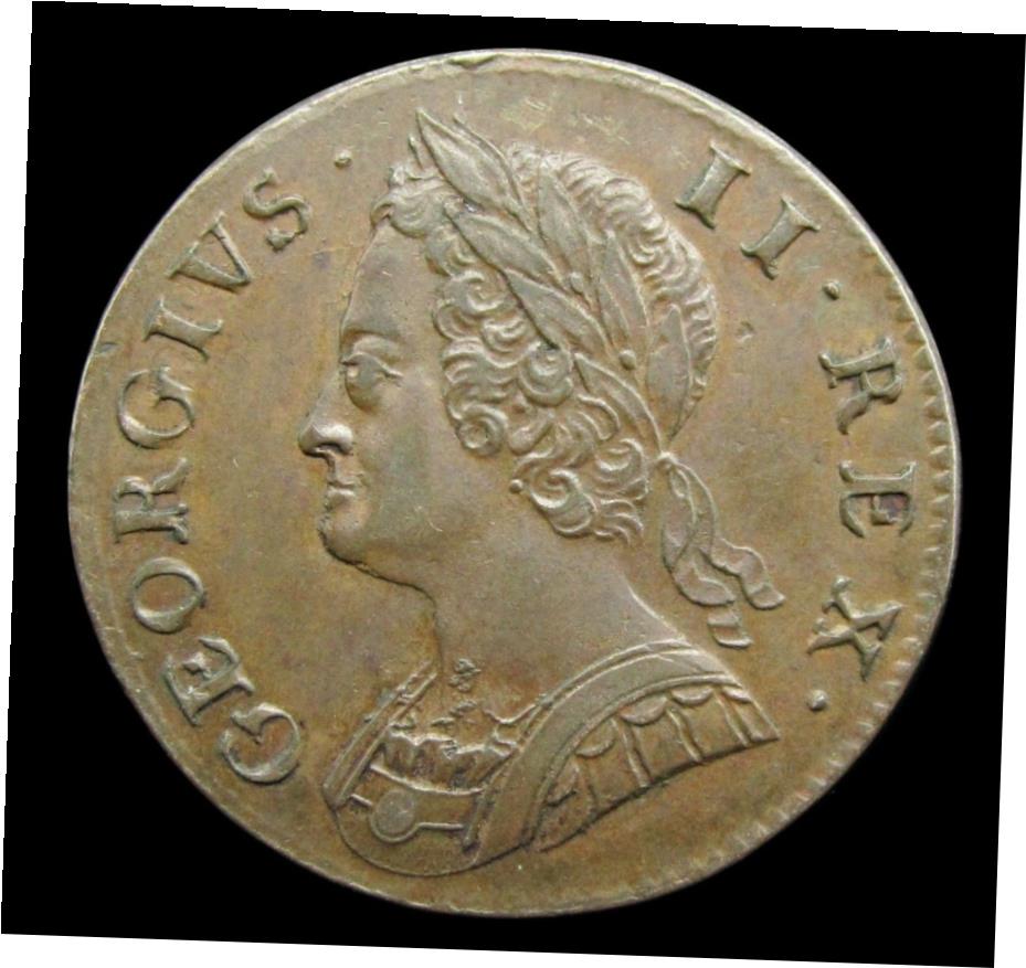 アンティークコイン コイン 金貨 銀貨 [送料無料] GEORGE II 1753 COPPER HALFPENNY - NEFのサムネイル