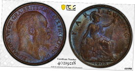 【極美品/品質保証書付】 アンティークコイン コイン 金貨 銀貨 [送料無料] Great Britain 1903 1/4d farthing pcgs ms63 s-3992 blackened finish stunning coin