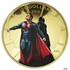 【極美品/品質保証書付】 アンティークコイン コイン 金貨 銀貨 [送料無料] 2016 $100 14 Karat Gold Batman vs Superman Dawn Of Justice Coin DC Box Coa