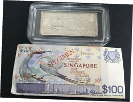 【極美品/品質保証書付】 アンティークコイン コイン 金貨 銀貨 [送料無料] Bird Series $100 Silver Ingot by The Singapore Mint. Limited Edition with COA
