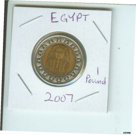 【極美品/品質保証書付】 アンティークコイン コイン 金貨 銀貨 [送料無料] 2007 EGYPT 1 ポンドビメタリックコインキングTUTマスクオリジナル ！- show original title