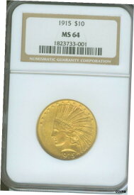 【極美品/品質保証書付】 アンティークコイン 硬貨 1915 （ 1915-P ） $10 インドイーグル NGC MS64 NICE MS-64 より良い日付スカースほぼGEM- show original title [送料無料] #oot-wr-6742-684