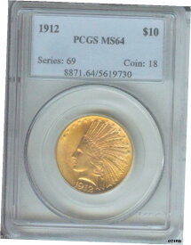 【極美品/品質保証書付】 アンティークコイン 硬貨 1912年 $10 インドイーグル PCGS MS64 MS-64 より良い日付スカース古いホルダー ！- show original title [送料無料] #oot-wr-6742-956