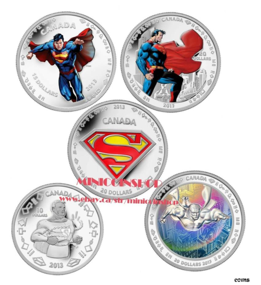 アンティークコイン コイン 金貨 銀貨 [送料無料] Canada 2013 75th Anniversary of Superman Pure Silver Coin Set