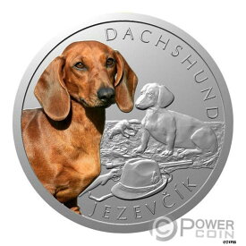 【極美品/品質保証書付】 アンティークコイン コイン 金貨 銀貨 [送料無料] DACHSHUND Dog Breeds 1オンス シルバー コイン 1 $ Niue 2021- show original title