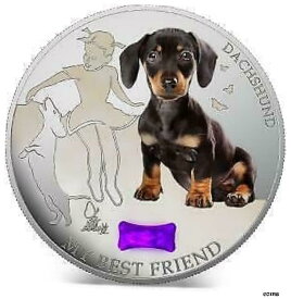 【極美品/品質保証書付】 アンティークコイン コイン 金貨 銀貨 [送料無料] Fiji 2013 2$ My Best Friend II Dachshund Dogs & Cats 1Oz Silver Coin