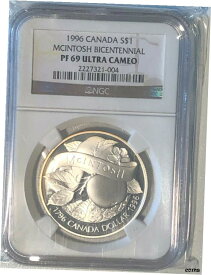 【極美品/品質保証書付】 アンティークコイン コイン 金貨 銀貨 [送料無料] Canada, 1996, $1, PF69 Ultra Cameo Coin - MCINTOSH BICENTENNIAL