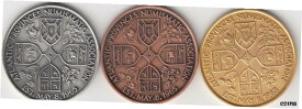 【極美品/品質保証書付】 アンティークコイン コイン 金貨 銀貨 [送料無料] APNA Set of 3 - 1985 Halifax Nova Scotia Coin Club Medals