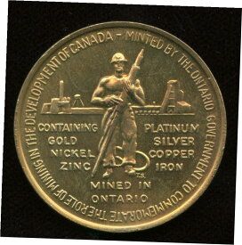 【極美品/品質保証書付】 アンティークコイン コイン 金貨 銀貨 [送料無料] Canada 1967 Centennial Confederation Mined In Ontario Medal Gold Plate