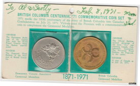 【極美品/品質保証書付】 アンティークコイン コイン 金貨 銀貨 [送料無料] 1971 BRITISH COLUMBIA Centennial Commemorative Coin Set Medals Victoria