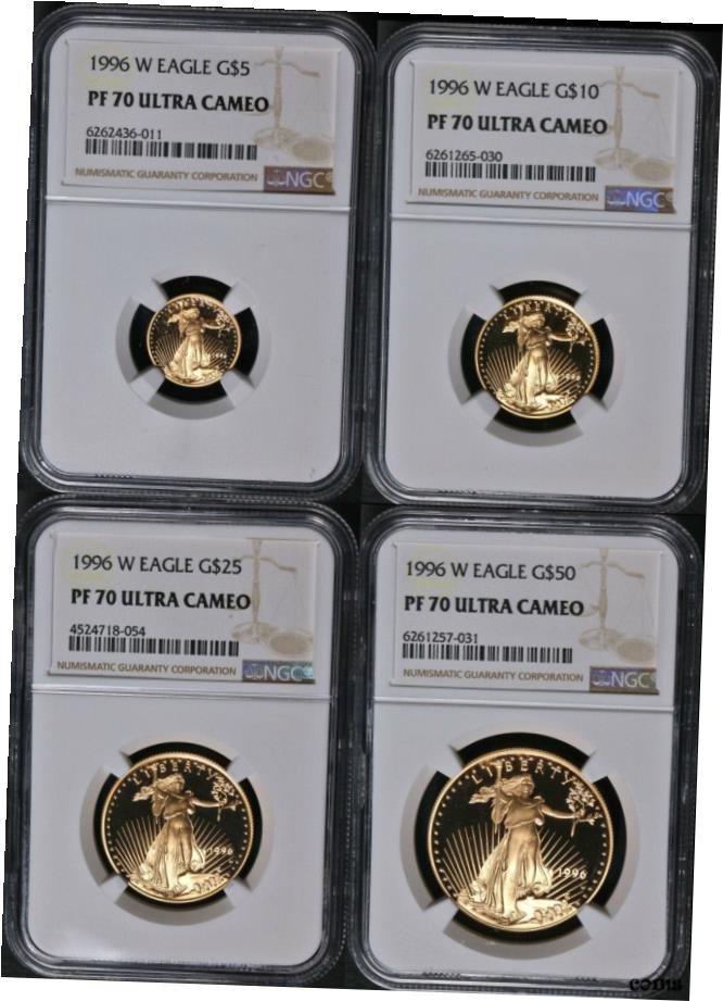 アンティークコイン 硬貨 1996 ゴールド アメリカン イーグル 4 コイン ゴールド セット NGC PF70 ウルトラ カメオ ブラウン ラベル- show original title [送料無料] #oot-wr-6876-77