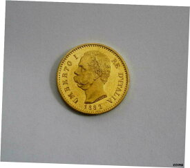 【極美品/品質保証書付】 アンティークコイン コイン 金貨 銀貨 [送料無料] 1882年-R イタリア アンベルト I キングダム オブ サルディニア 20 リヤ ゴールド コイン AU + KM #21- show original title