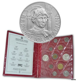 【極美品/品質保証書付】 アンティークコイン コイン 金貨 銀貨 [送料無料] ITALY 1992 Mint Set 11 coins including 2 Silver 500th Ann. Piero Della Francesca