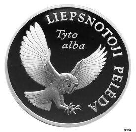 【極美品/品質保証書付】 アンティークコイン コイン 金貨 銀貨 [送料無料] リトアニア 5 Litu 2002 Silver PF 'BARN OWL' Mtg.3, 000- show original title