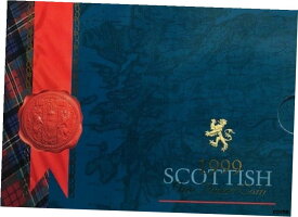 スコットランド - 1 パウンド - 1999 - ランプ ライオン - ロイヤル ミント フォルダー - BU - 重要な日付!Scotland - One Pound - 1999 - Lamp Lion - Royal Mint Folder - BU - Key Date!