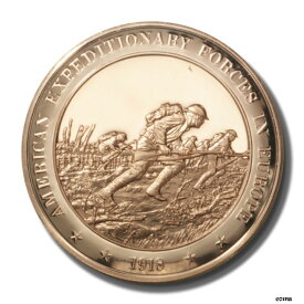 【極美品/品質保証書付】 アンティークコイン コイン 金貨 銀貨 [送料無料] Franklin Mint History of US Expeditionary Forces in Europe 1918 45mm プルーフ ブロンツ- show original title