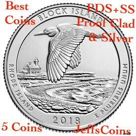 2018 PDSSS ブロック アイランド国立保護区 RI クラッド & シルバー プルーフ 5 クォーター PDSSS2018 PDSSS Block Island National Refuge RI Clad & Silver Proof 5 Quarter P D S S