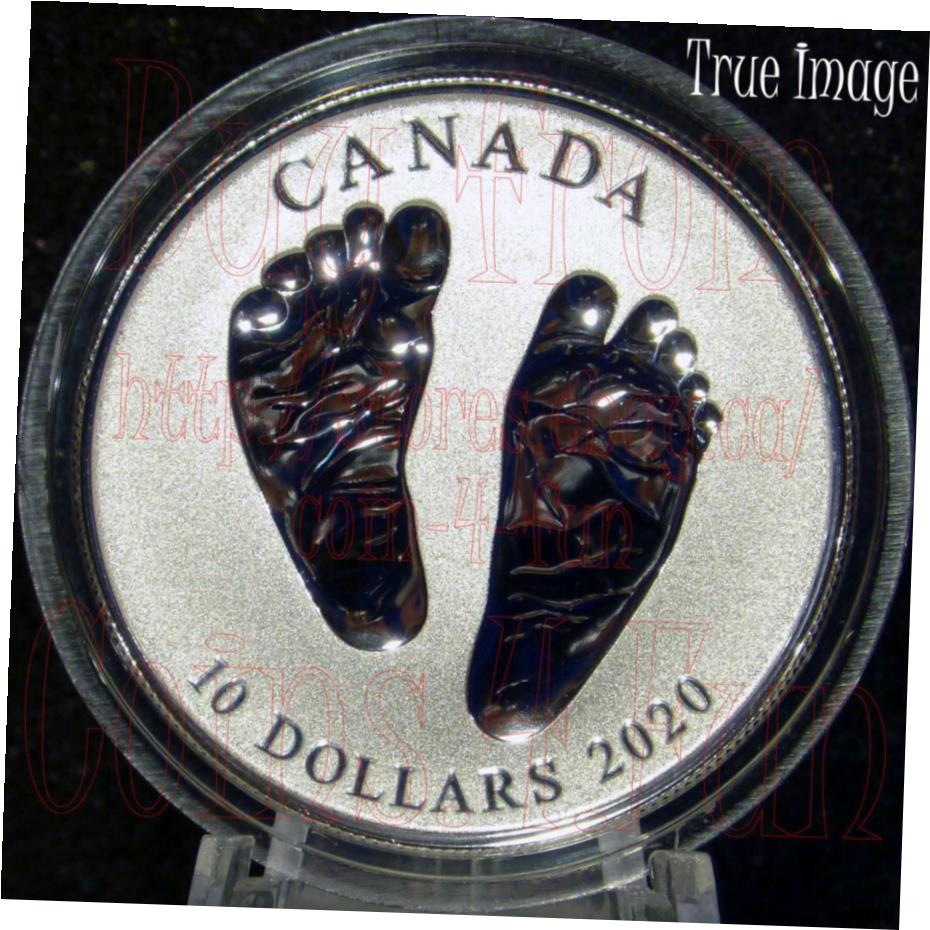 アンティークコイン コイン 金貨 銀貨 [送料無料] Born in 2020 Welcome to the World Baby Feet Gift box $10 Pure Silver Coin Canada