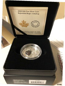 【極美品/品質保証書付】 アンティークコイン コイン 金貨 銀貨 [送料無料] 2020 Ladybug Bejeweled Bugs $20 1OZ Pure Silver Coin Canada