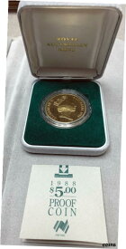 1988 オーストラリア 5 ドル プルーフ コイン、箱と証明書付き1988 Australian $5 Proof Coin with Box & Certificate of Authenticity