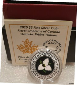 【極美品/品質保証書付】 アンティークコイン コイン 金貨 銀貨 [送料無料] 2020 Ontario White Trillium Floral Emblems Canada Silver Proof Coloured $3 Coin