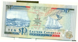 【極美品/品質保証書付】 アンティークコイン コイン 金貨 銀貨 [送料無料] East Caribbean P27m Ch UNC $10 Note 1993 A136864M