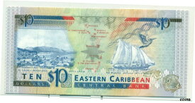 【極美品/品質保証書付】 アンティークコイン コイン 金貨 銀貨 [送料無料] East Caribbean P27 AU $10 Note A125377M