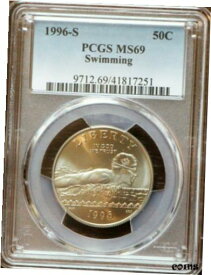 【極美品/品質保証書付】 アンティークコイン コイン 金貨 銀貨 [送料無料] 1996-S PCGS MS69 SWIMMING COMMEMORATIVE HALF DOLLAR 50C ATLANTA OLYMPICS
