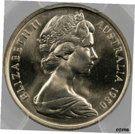 【極美品/品質保証書付】 アンティークコイン コイン 金貨 銀貨 [送料無料] 1980 AUSTRALIA 5 CENTS PCGS MS66 UNC BU HIGH GRADE WONDERFUL CHOICE (MR)