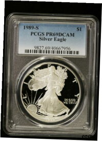 【極美品/品質保証書付】 アンティークコイン コイン 金貨 銀貨 [送料無料] 1989 S Proof Silver Eagle PCGS PR 69 DCAM