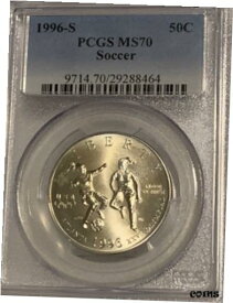 【極美品/品質保証書付】 アンティークコイン コイン 金貨 銀貨 [送料無料] 1996-S OLYMPICS SOCCER UNCIRCULATED COMMEMORATIVE HALF DOLLAR PCGS MS70