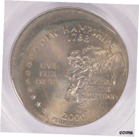 【極美品/品質保証書付】 アンティークコイン コイン 金貨 銀貨 [送料無料] PCGS 25c 2000-P New Hampshire Quarter 12% Off-Center MS64
