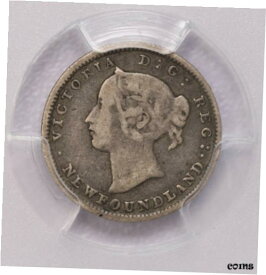 【極美品/品質保証書付】 アンティークコイン コイン 金貨 銀貨 [送料無料] PCGS-VF25 1865 NEWFOUNDLAND 5CENTS SILVER KEY DATE