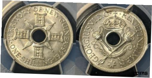 アンティークコイン コイン 金貨 銀貨 [送料無料] New Guinea 1945 Shilling 1/- PCGS MS66 GEM UNC Top of POPのサムネイル