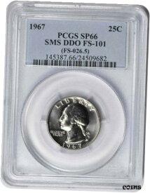 【極美品/品質保証書付】 アンティークコイン コイン 金貨 銀貨 [送料無料] 1967 Washington Quarter DDO FS-101 SMS SP66 PCGS