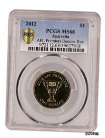 【極美品/品質保証書付】 アンティークコイン コイン 金貨 銀貨 [送料無料] 2012 Australian Decimal $1 Coin PCGS Grade Uncirculated MS68 AFL Premiers