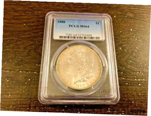 アンティークコイン コイン 金貨 銀貨 [送料無料] 1888 Morgan Silver Dollar - PCGS Graded MS 64 !!! Light Toning !!!